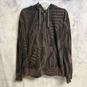 Vintage Y2k Freshjive Skate Hoodie Sweatshirt Mens Large Black AOP